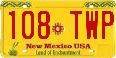 NM license plate 108TWP