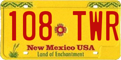 NM license plate 108TWR