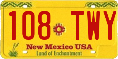 NM license plate 108TWY