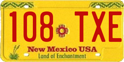 NM license plate 108TXE
