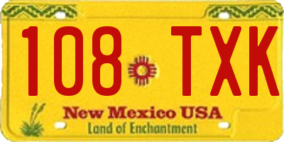 NM license plate 108TXK