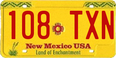 NM license plate 108TXN