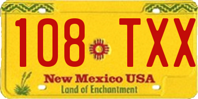 NM license plate 108TXX