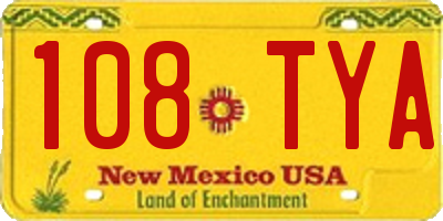 NM license plate 108TYA