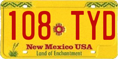 NM license plate 108TYD