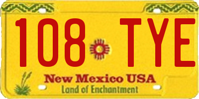 NM license plate 108TYE