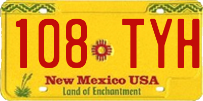NM license plate 108TYH
