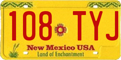 NM license plate 108TYJ