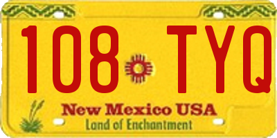 NM license plate 108TYQ