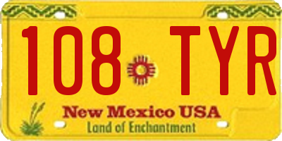 NM license plate 108TYR