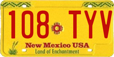 NM license plate 108TYV