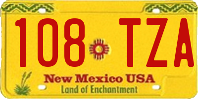 NM license plate 108TZA
