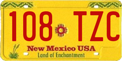 NM license plate 108TZC