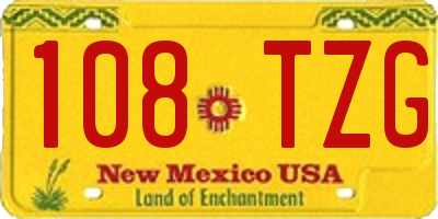 NM license plate 108TZG