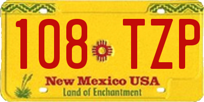 NM license plate 108TZP