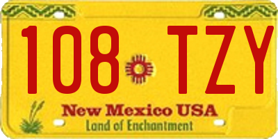 NM license plate 108TZY