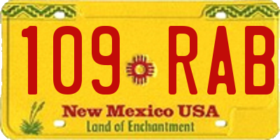 NM license plate 109RAB