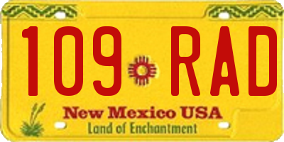 NM license plate 109RAD