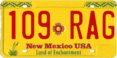 NM license plate 109RAG