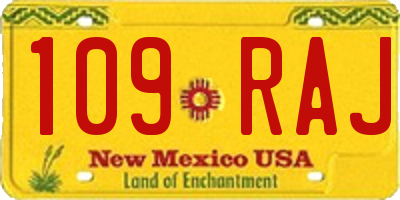 NM license plate 109RAJ