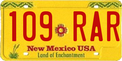 NM license plate 109RAR