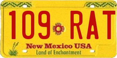 NM license plate 109RAT