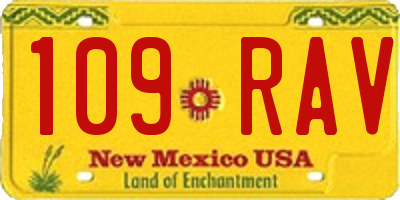 NM license plate 109RAV