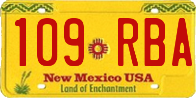 NM license plate 109RBA