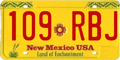 NM license plate 109RBJ