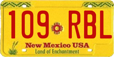 NM license plate 109RBL