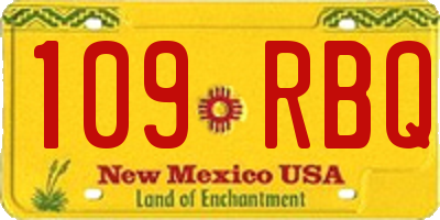 NM license plate 109RBQ