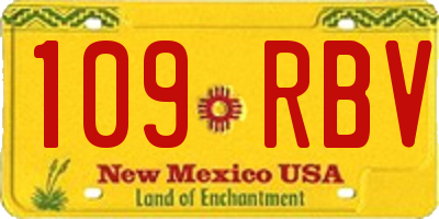 NM license plate 109RBV