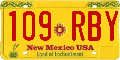 NM license plate 109RBY