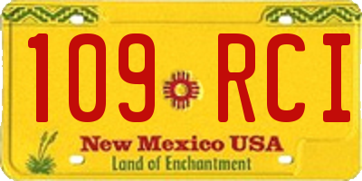 NM license plate 109RCI