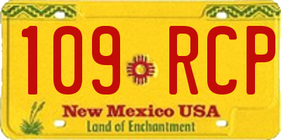 NM license plate 109RCP
