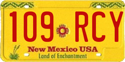 NM license plate 109RCY