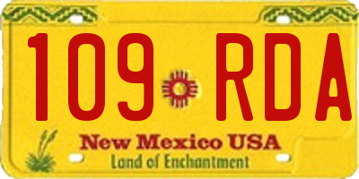 NM license plate 109RDA