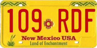 NM license plate 109RDF