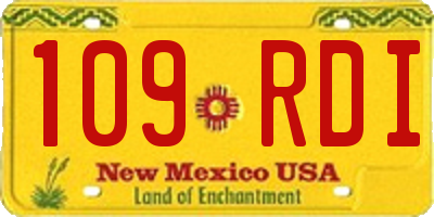 NM license plate 109RDI