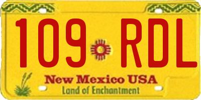 NM license plate 109RDL