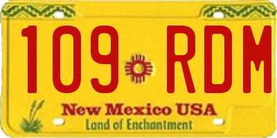 NM license plate 109RDM