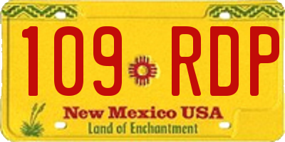NM license plate 109RDP