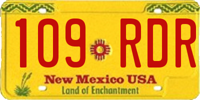 NM license plate 109RDR