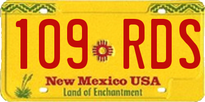 NM license plate 109RDS