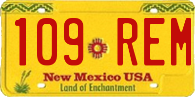 NM license plate 109REM