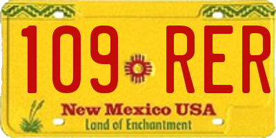 NM license plate 109RER
