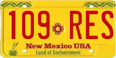 NM license plate 109RES