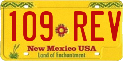 NM license plate 109REV