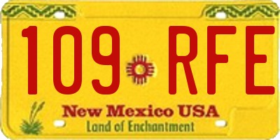NM license plate 109RFE