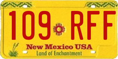 NM license plate 109RFF